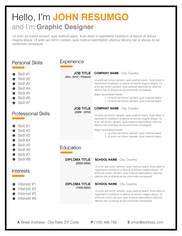 JONAS - Clean Resume Template | ResumGO