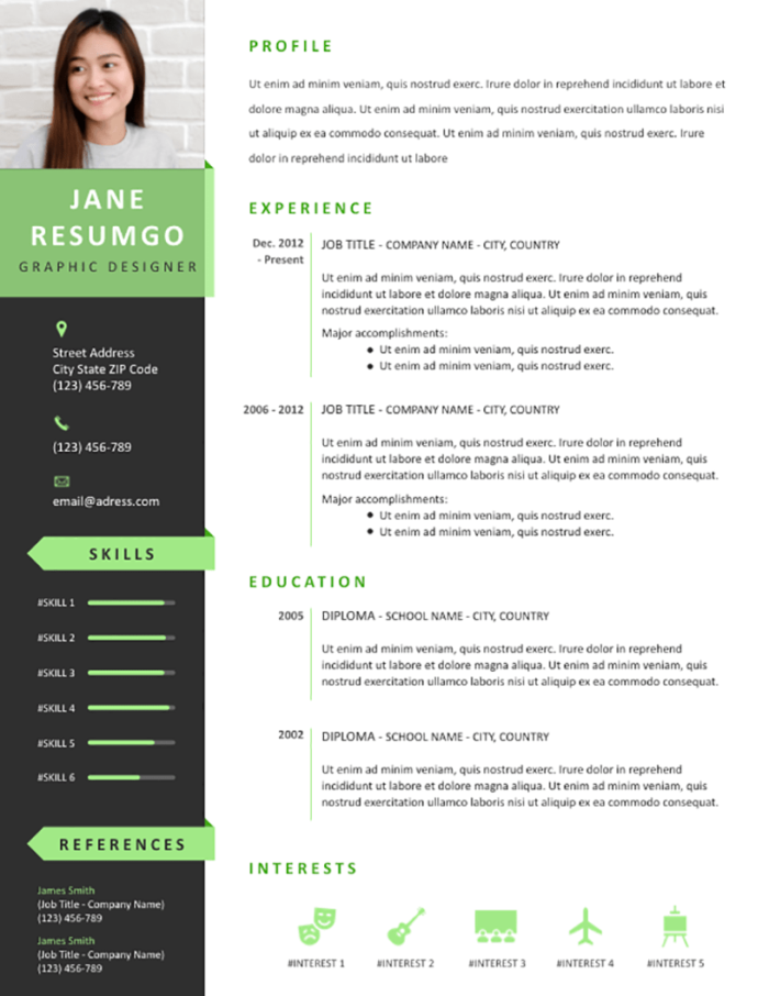 PELAGIOS Green Ribbons Resume Template ResumGO