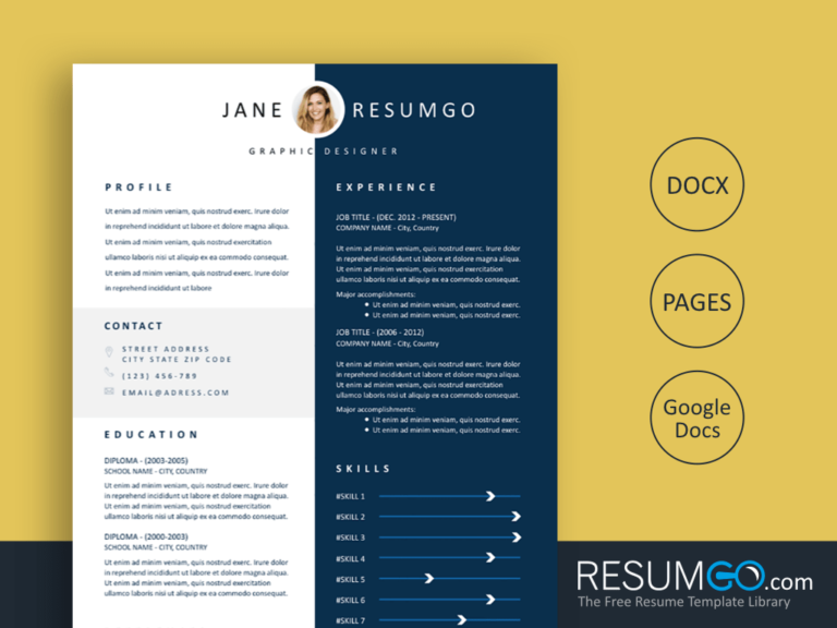 ALETHEA - Free Blue Polarized Resume Template - ResumGO