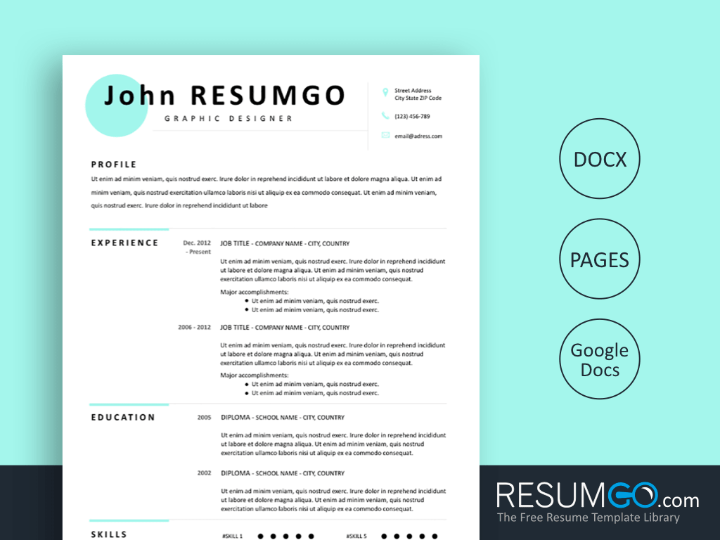 MAKARIOS - Free Blue Doted Resume Template - ResumGO