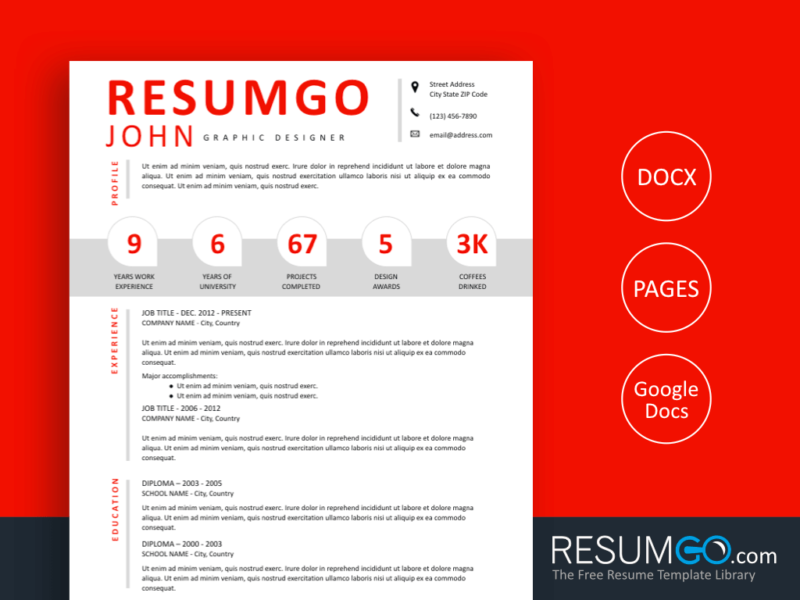 PARIS – Modern Resume Template With Numbers | ResumGO