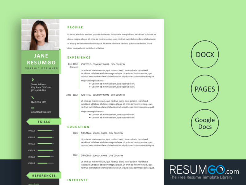 PELAGIOS Green Ribbons Resume Template ResumGO