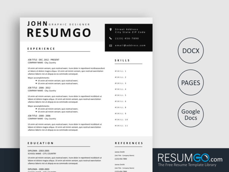ROXANE - Free Gray Premium Style Resume Template - ResumGO