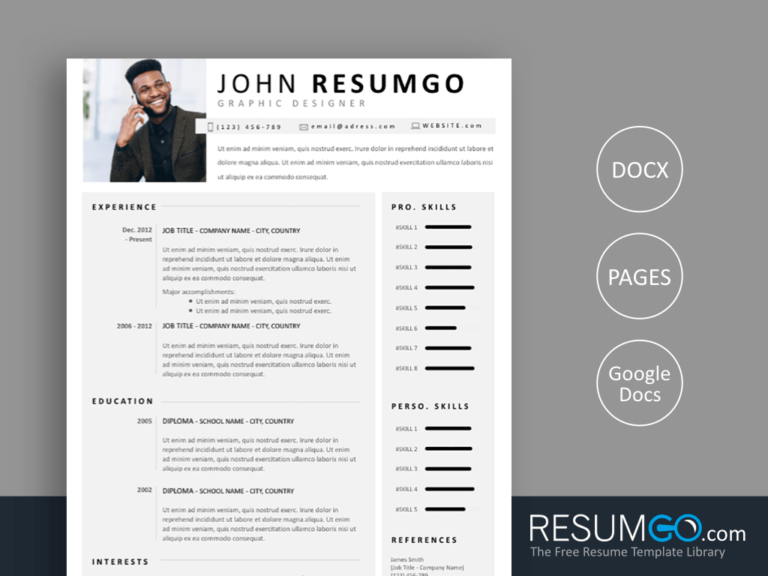TELAMON - Free Simple Resume Template - ResumGO