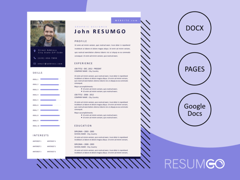 Free Pink Resume Templates - Instant Download | ResumGO