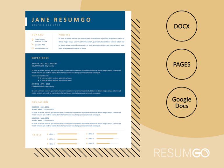 THEKLA - Free Alternate Blue White Resume Template - ResumGO