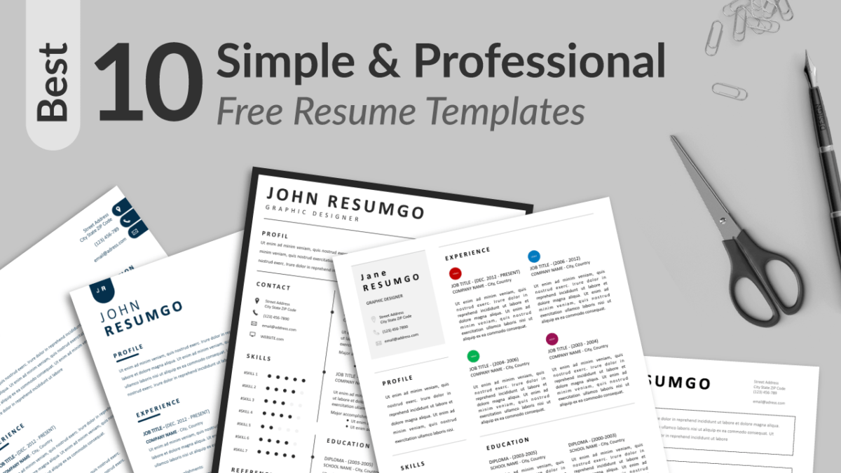 Best Simple And Professional Resume Templates | ResumGO