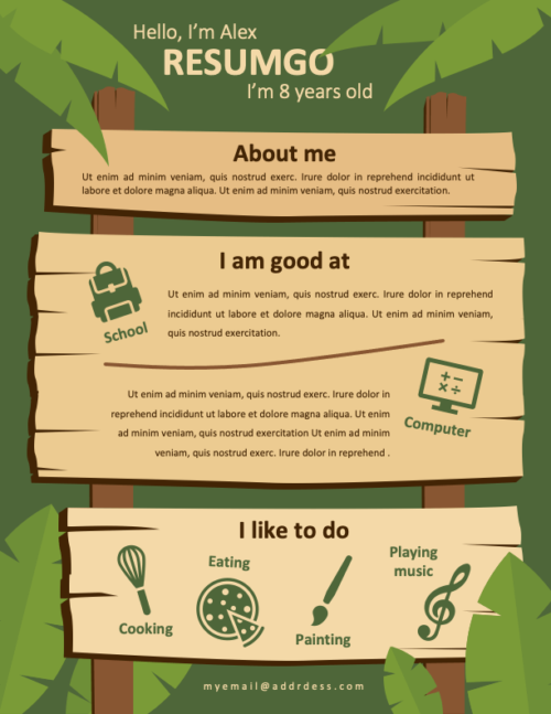 DALSTON Fun Resume Template For - DALSTON Free Fun Resume Template For Kids 500x647 