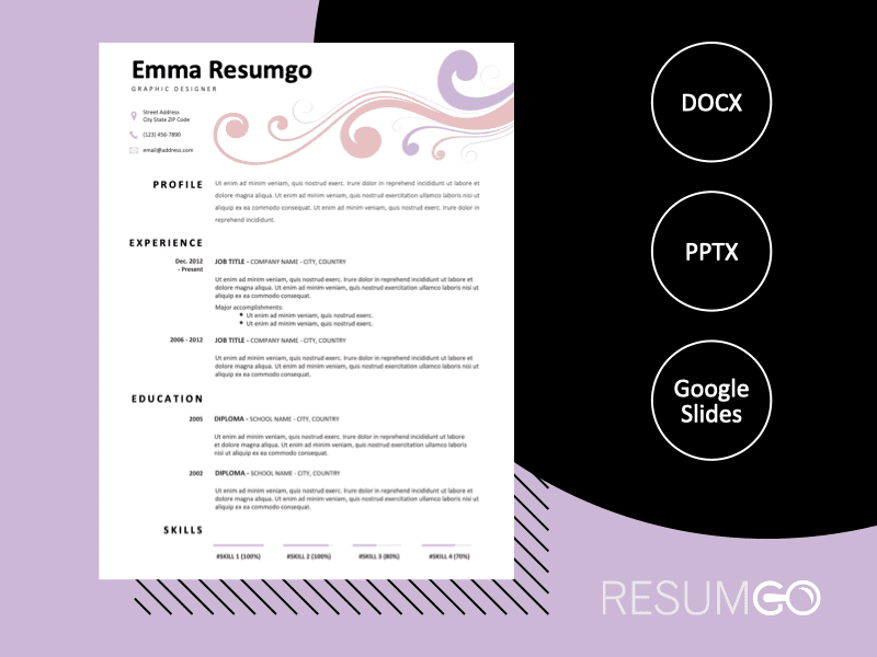 SADIA Clear Artistic Resume Template ResumGO