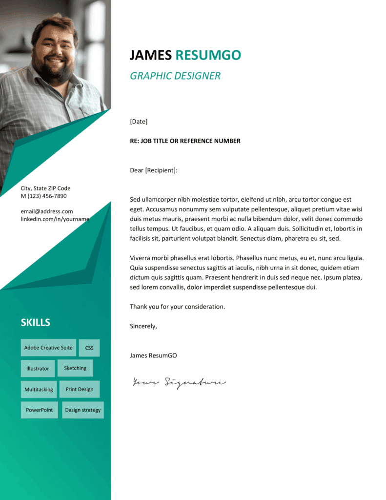 Brandberg Resume Template – Cover Letter Preview Matching Brandberg cover letter template with coordinated folded banner design, editable in Word.