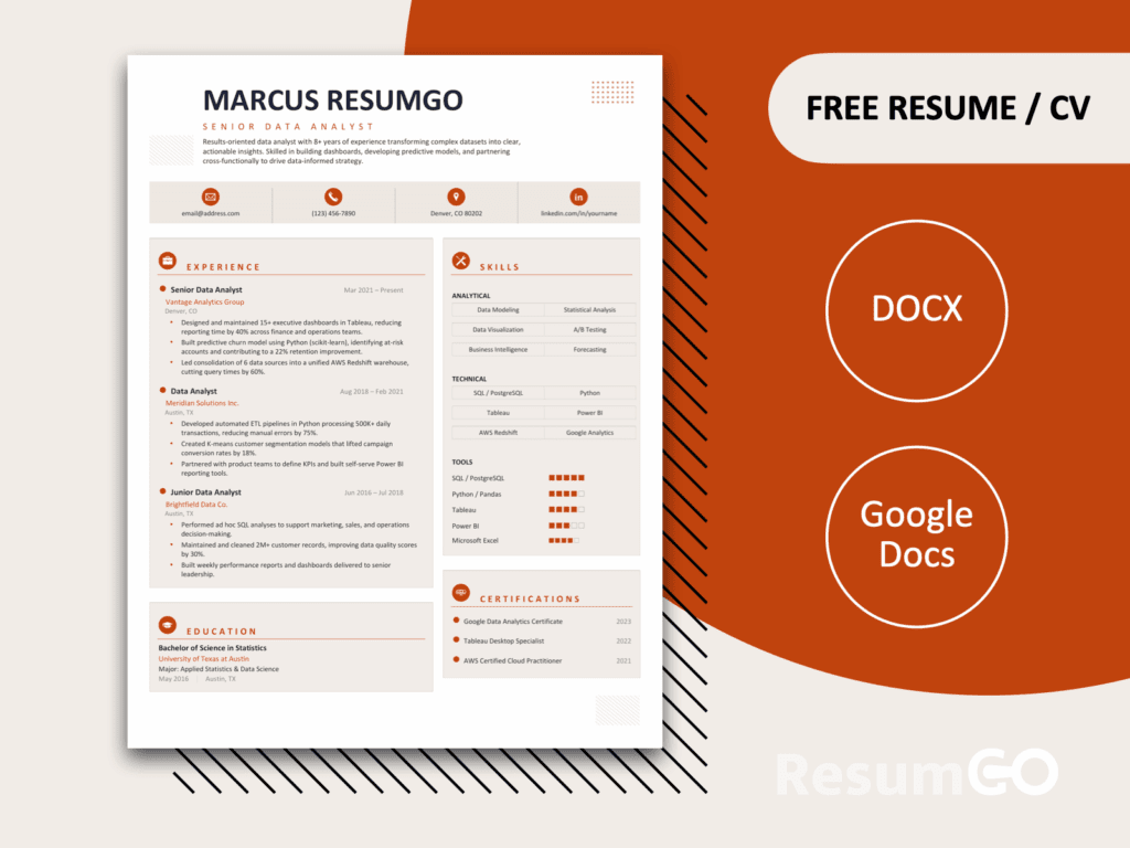 Morgan Brown Accent Resume Template with modern icon layout, contact bar, and dotted skill ratings